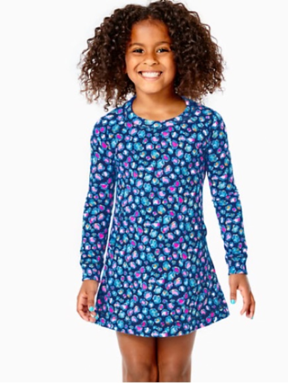 Lilly Pulitzer Beach Comber Dress in Seabreeze Blue Low Tide Navy Spotted Sz M